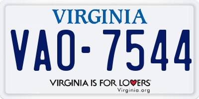 VA license plate VAO7544