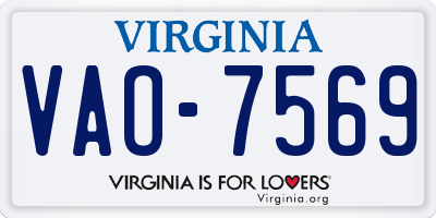 VA license plate VAO7569