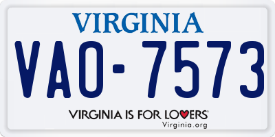 VA license plate VAO7573