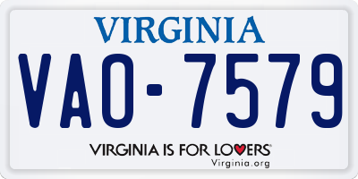 VA license plate VAO7579