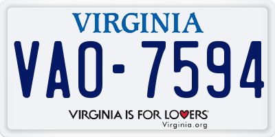 VA license plate VAO7594