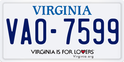 VA license plate VAO7599