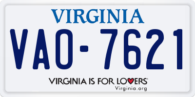 VA license plate VAO7621