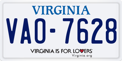 VA license plate VAO7628