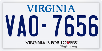 VA license plate VAO7656