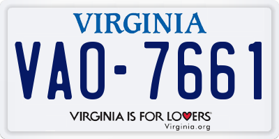 VA license plate VAO7661