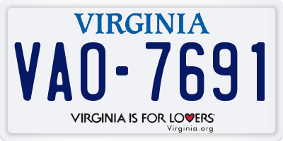 VA license plate VAO7691