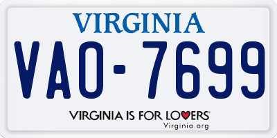 VA license plate VAO7699