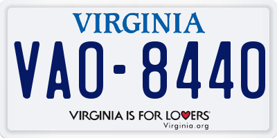 VA license plate VAO8440