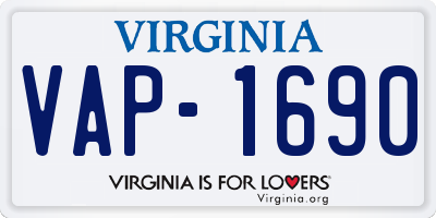 VA license plate VAP1690