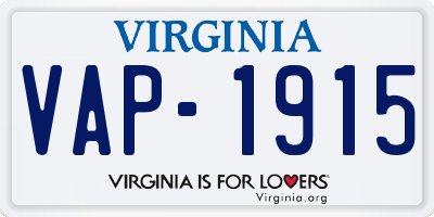 VA license plate VAP1915