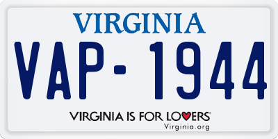 VA license plate VAP1944