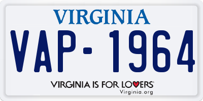 VA license plate VAP1964