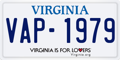 VA license plate VAP1979