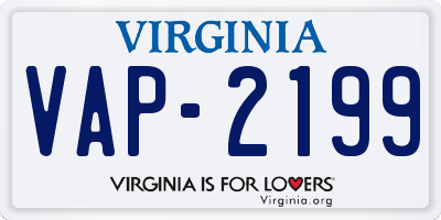 VA license plate VAP2199