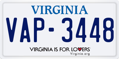 VA license plate VAP3448