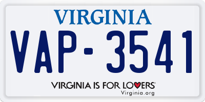 VA license plate VAP3541