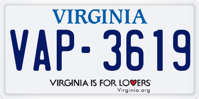 VA license plate VAP3619