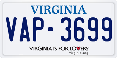 VA license plate VAP3699