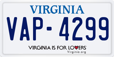 VA license plate VAP4299