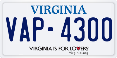 VA license plate VAP4300