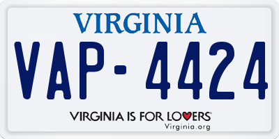 VA license plate VAP4424