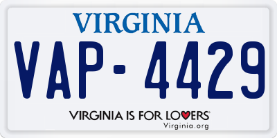 VA license plate VAP4429