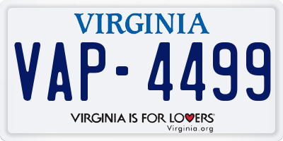 VA license plate VAP4499