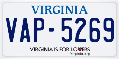 VA license plate VAP5269