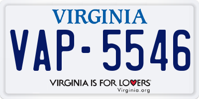 VA license plate VAP5546