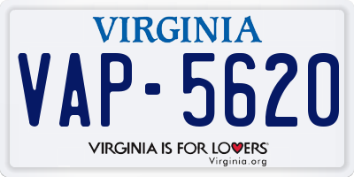 VA license plate VAP5620