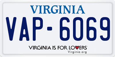 VA license plate VAP6069