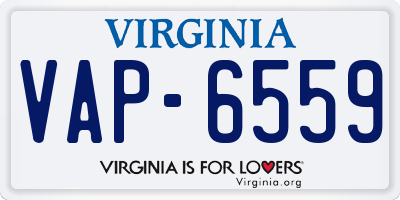 VA license plate VAP6559