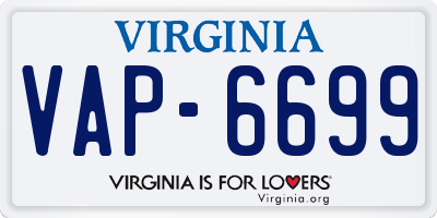 VA license plate VAP6699