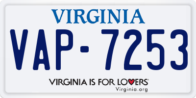 VA license plate VAP7253