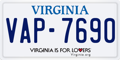 VA license plate VAP7690