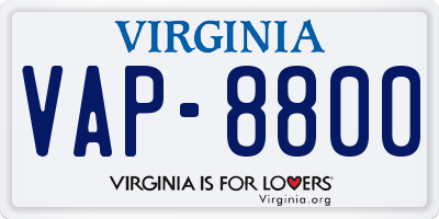 VA license plate VAP8800