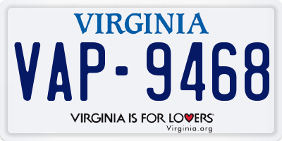 VA license plate VAP9468