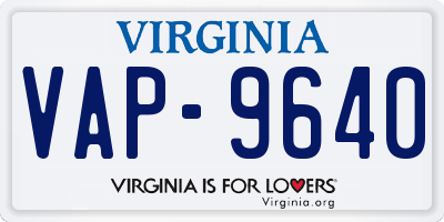 VA license plate VAP9640