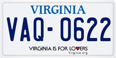 VA license plate VAQ0622