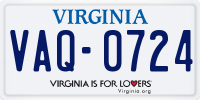 VA license plate VAQ0724
