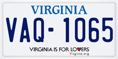 VA license plate VAQ1065