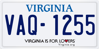 VA license plate VAQ1255