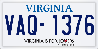 VA license plate VAQ1376