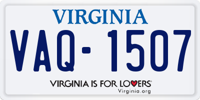 VA license plate VAQ1507