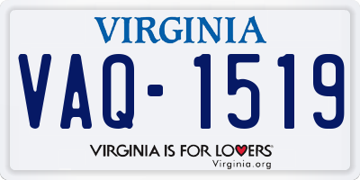 VA license plate VAQ1519