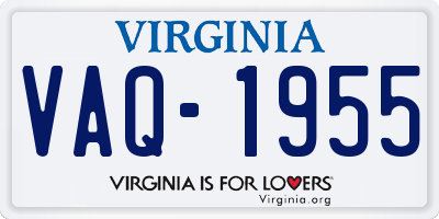 VA license plate VAQ1955