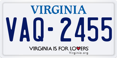 VA license plate VAQ2455