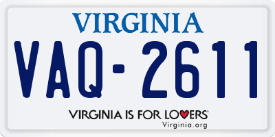 VA license plate VAQ2611