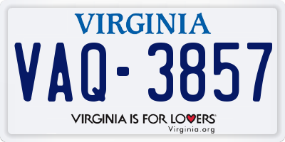 VA license plate VAQ3857
